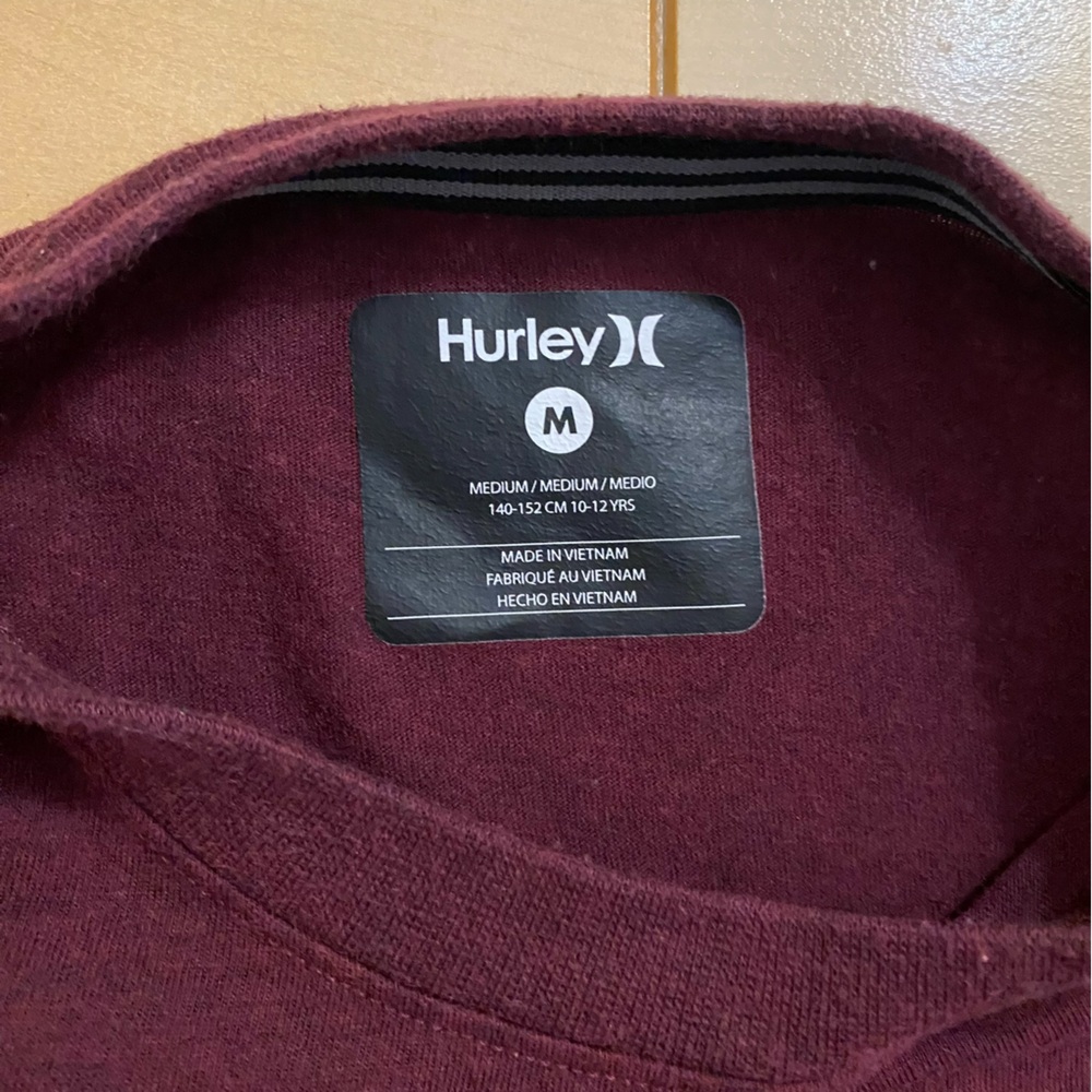 Hurley Kids’ t-shirt with Tiger graphic, Burgundy, size M - Picture 4 of 5